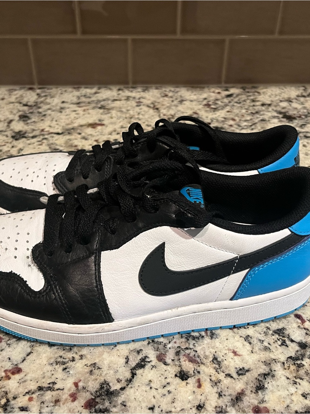 Nike Low-Top Sneakers in White, Black & Blue